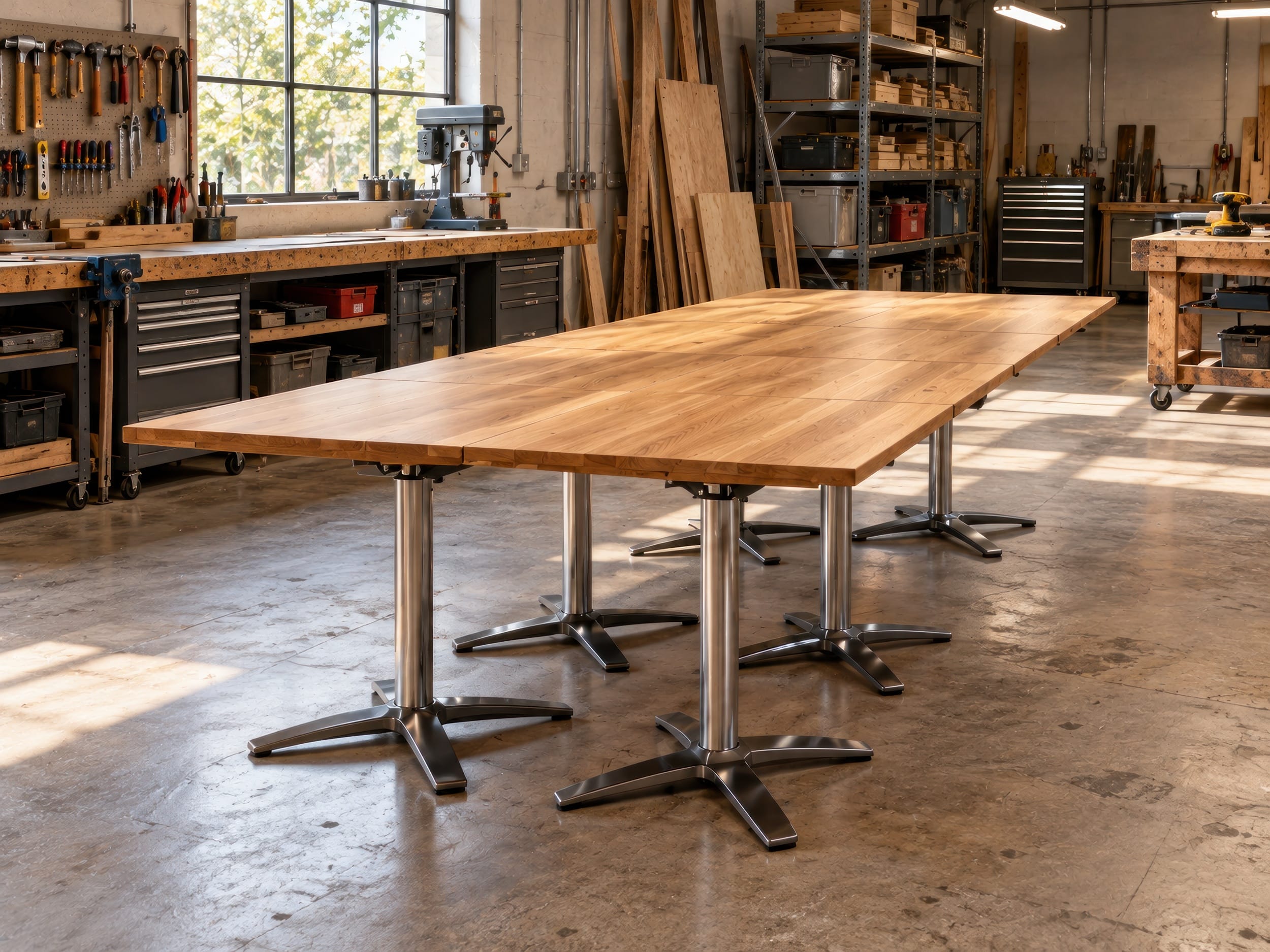 Real handmade table professionally photographed in the workshop by MGANE Studio